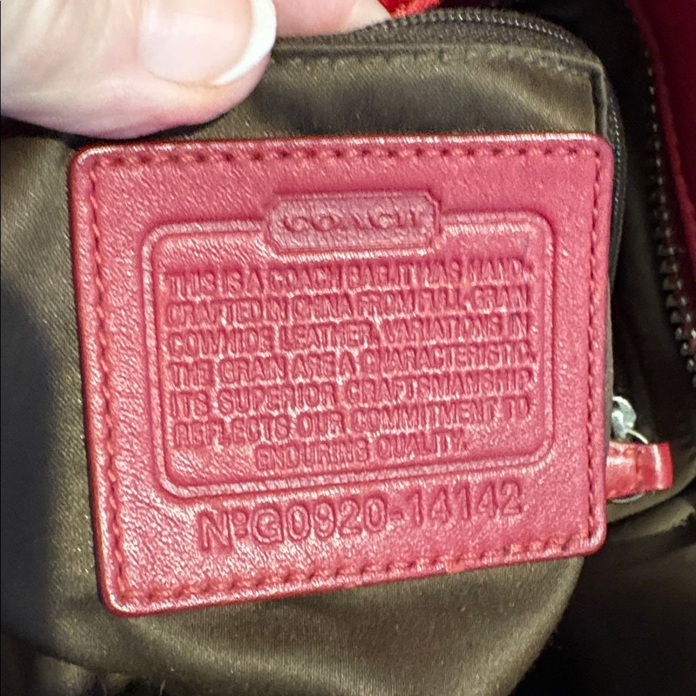 Coach Brooke  shoulder bag Satchel pebbled leather  Red 14142  Silvertone Hw EUC - Picture 17 of 17